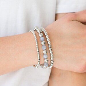 Paparazzi Silver Stretchy Bracelet Set
